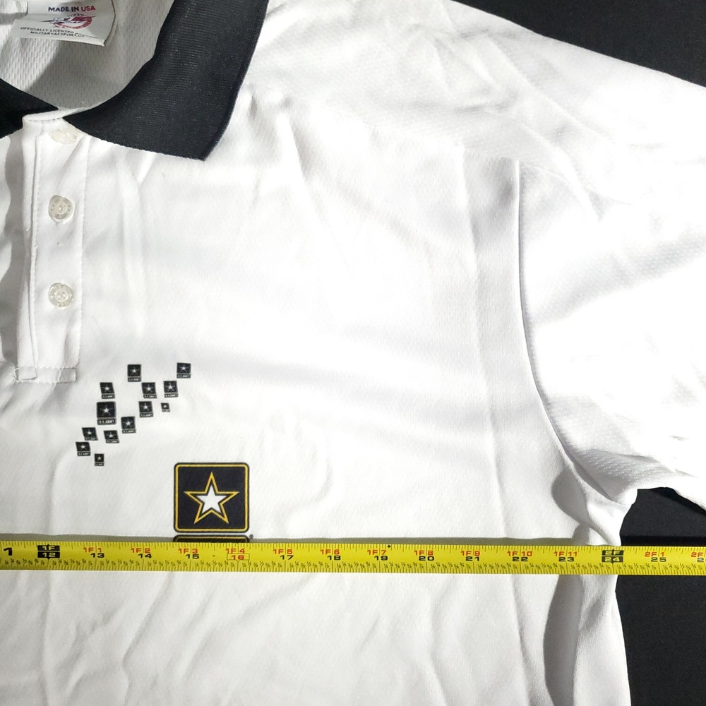 US Army Vintage Polo Shirt Mens XL White Officially Licensed American VTG Logo - Picture 7 of 10